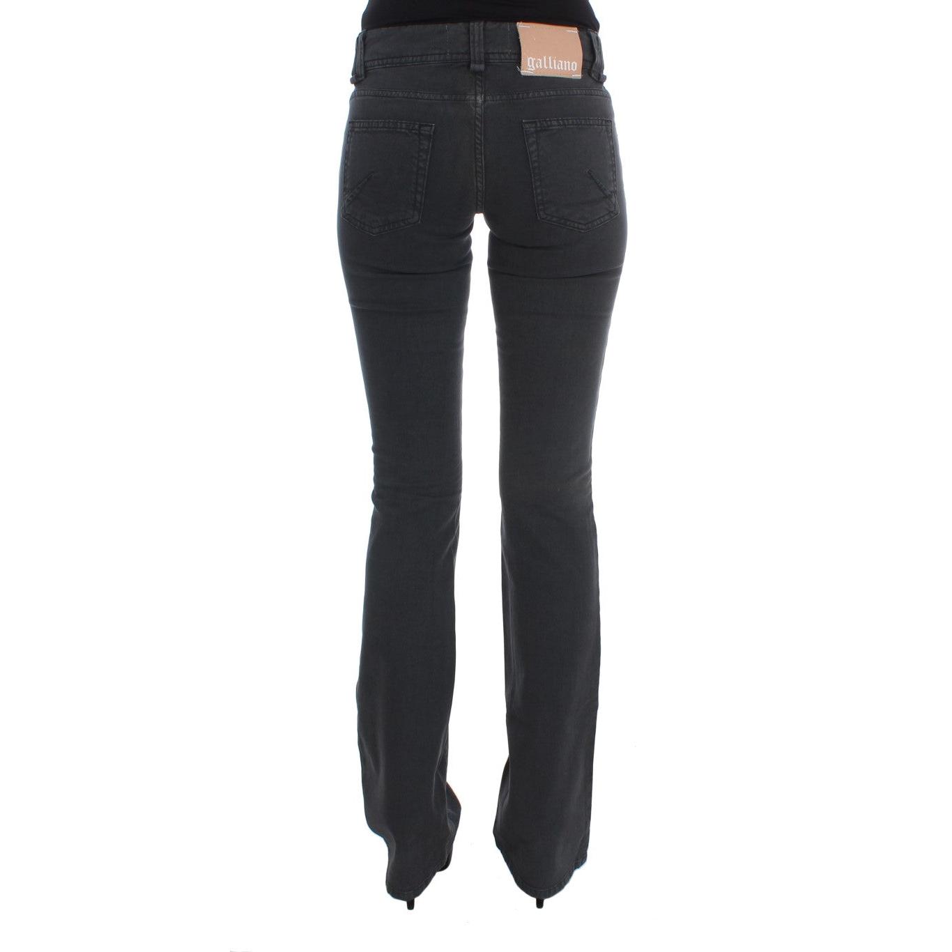 Blue Wash Cotton Blend Slim Fit Bootcut Jeans - coffeewithmee2