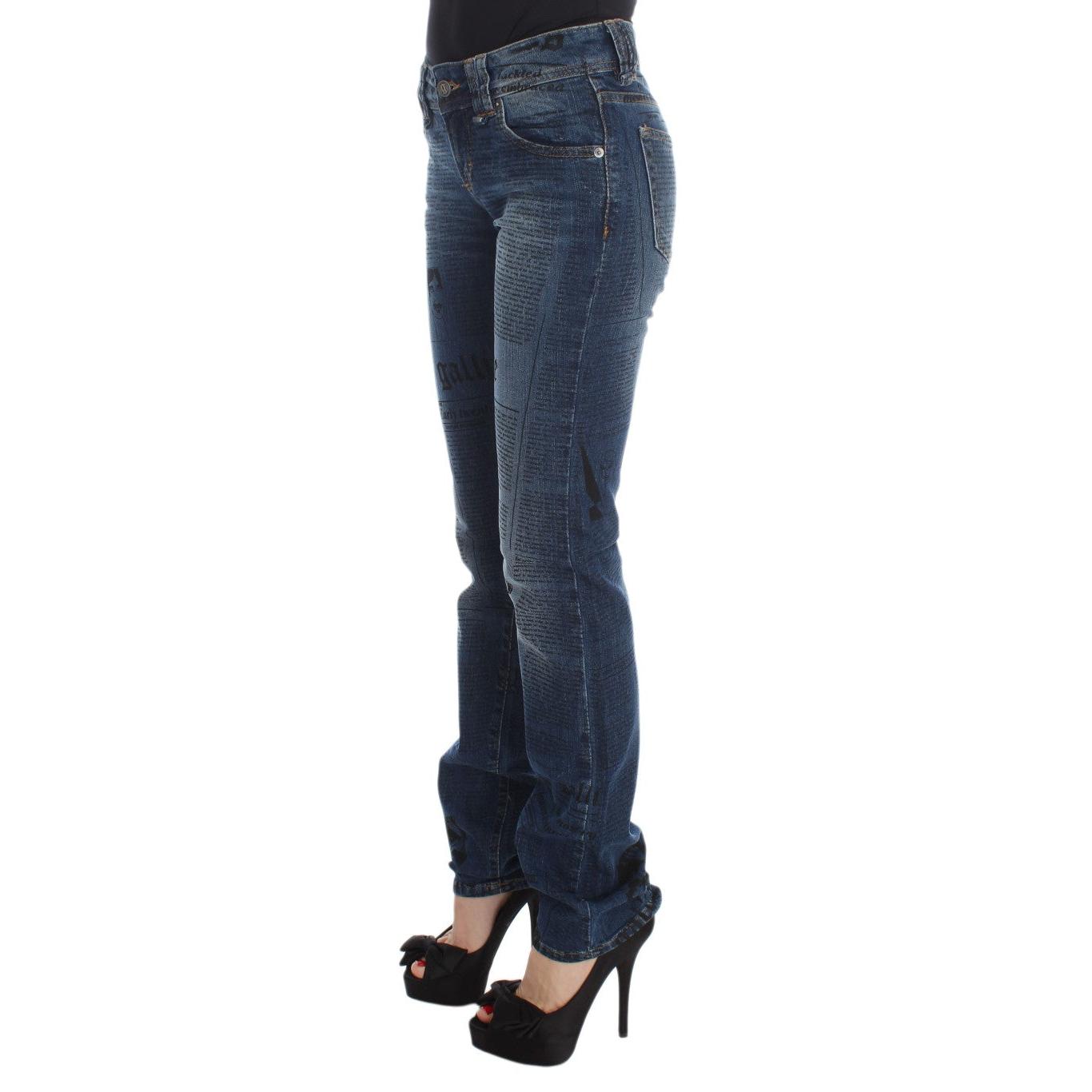 Blue Wash Cotton Blend Slim Fit Bootcut Jeans - coffeewithmee2