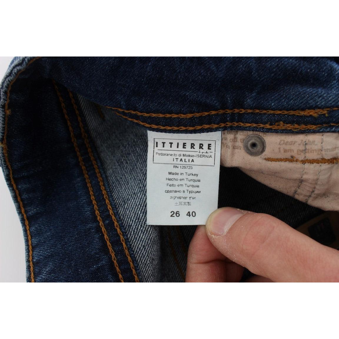 Blue Wash Cotton Blend Slim Fit Bootcut Jeans - coffeewithmee2