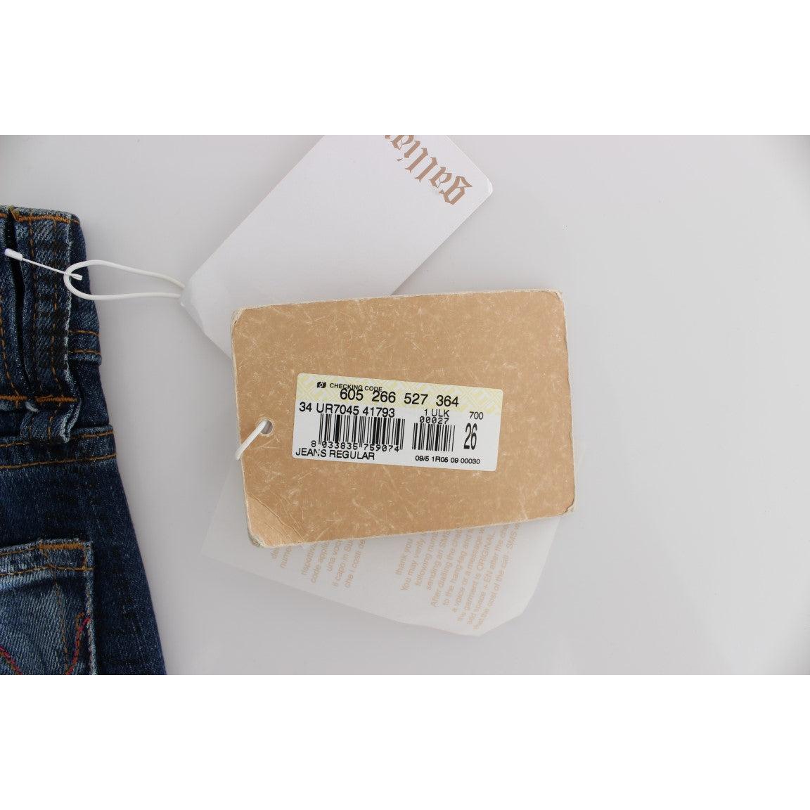 Blue Wash Cotton Blend Slim Fit Bootcut Jeans - coffeewithmee2