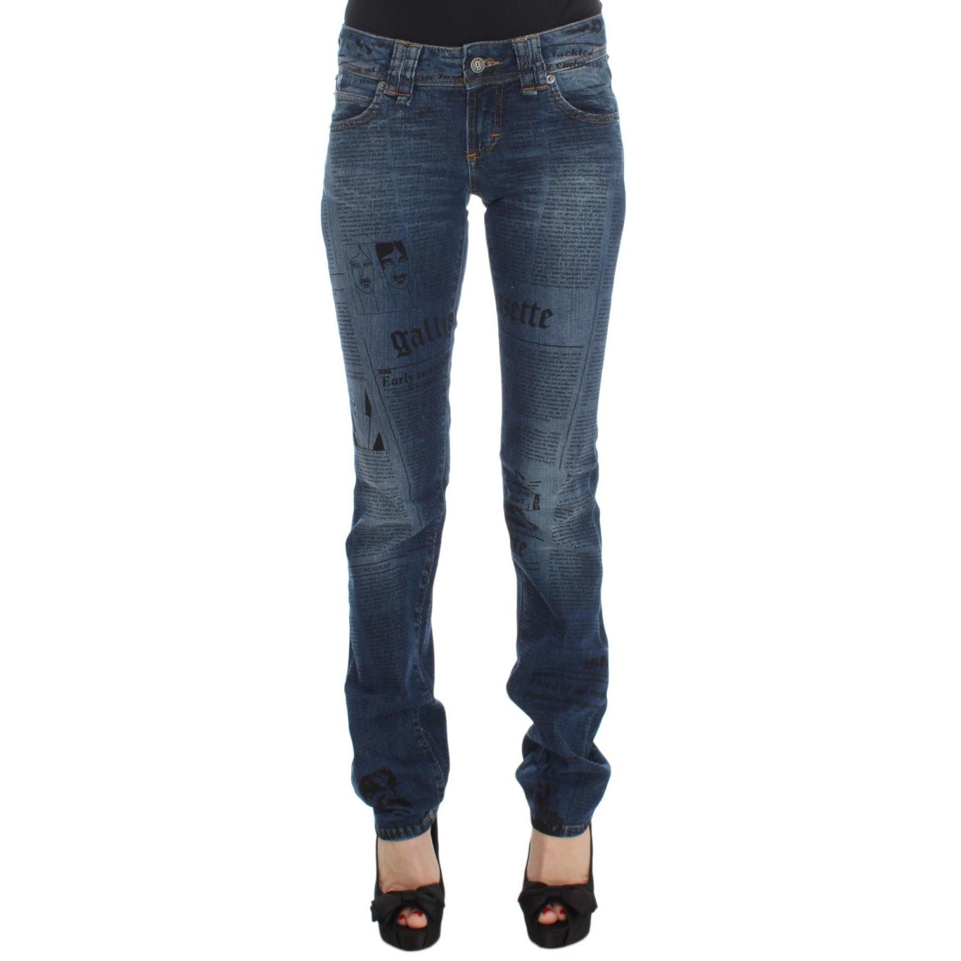 Blue Wash Cotton Blend Slim Fit Bootcut Jeans - coffeewithmee2