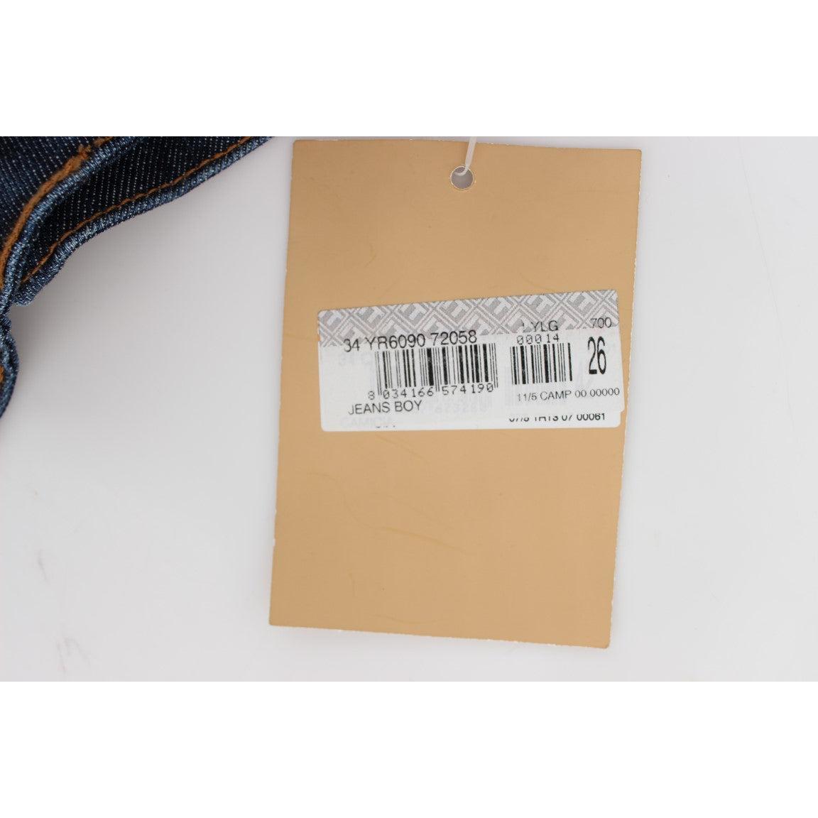 Blue Wash Cotton Boyfriend Fit Cropped Jeans - coffeewithmee2