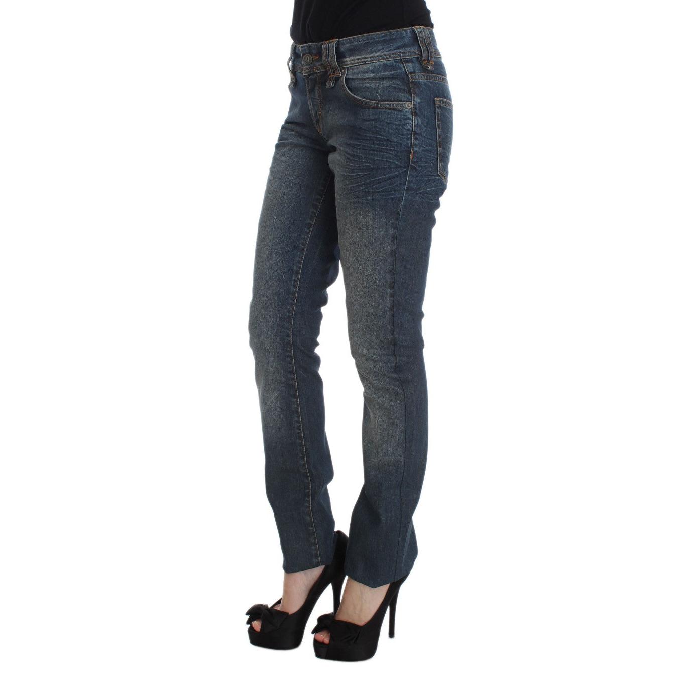 Blue Wash Cotton Blend Slim Fit Jeans - coffeewithmee2