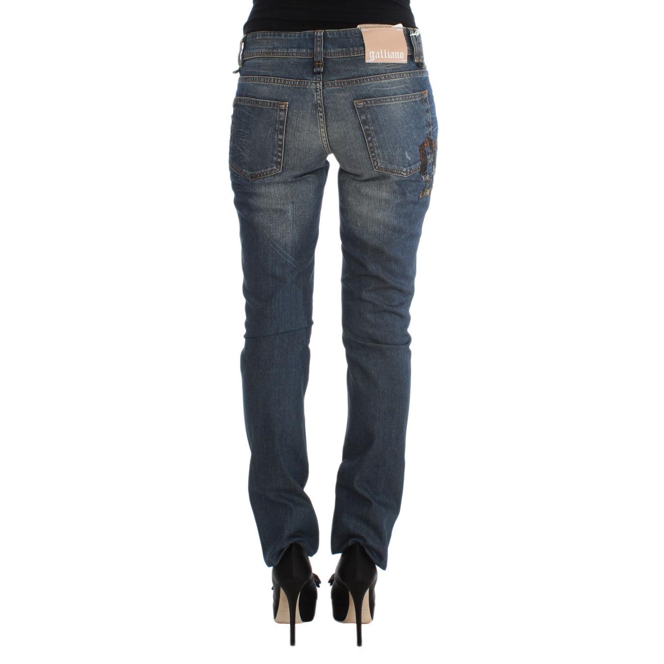 Blue Wash Cotton Blend Slim Fit Jeans - coffeewithmee2