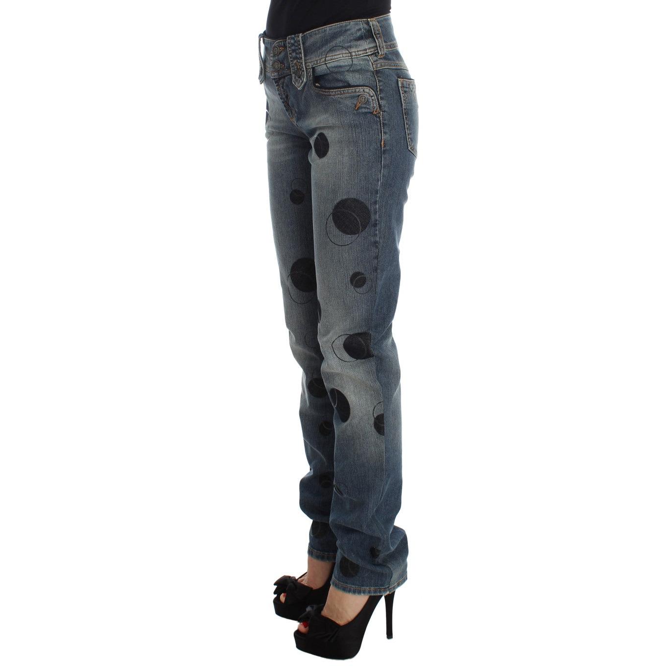 Blue Wash Cotton Blend Slim Fit Bootcut Jeans - coffeewithmee2