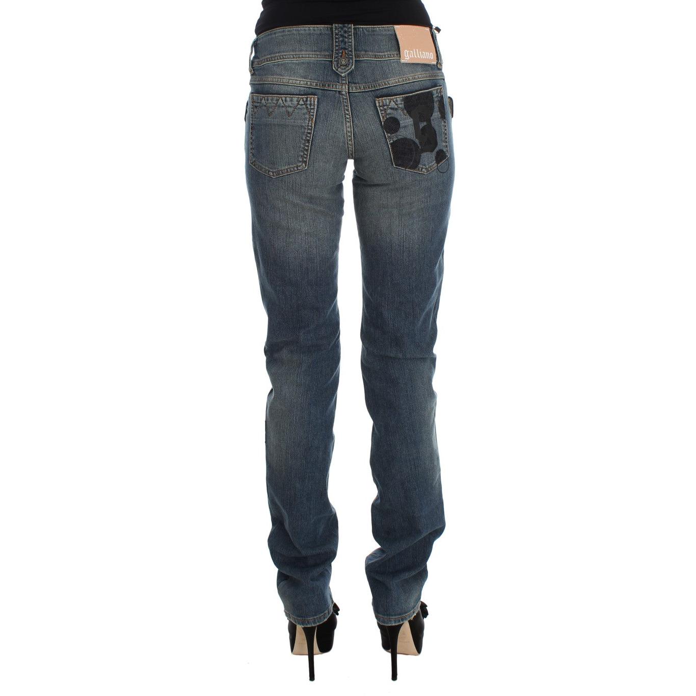 Blue Wash Cotton Blend Slim Fit Bootcut Jeans - coffeewithmee2