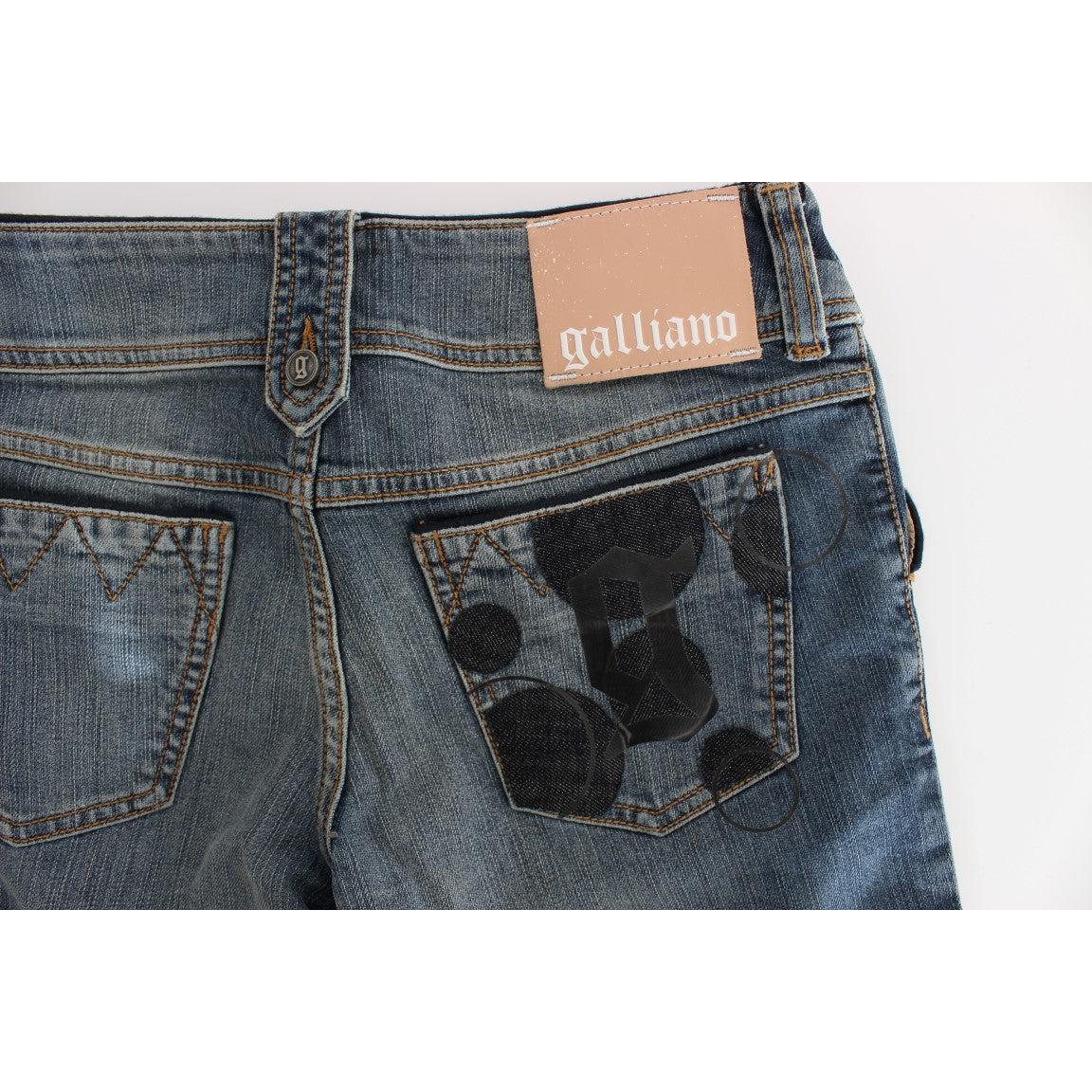 Blue Wash Cotton Blend Slim Fit Bootcut Jeans - coffeewithmee2