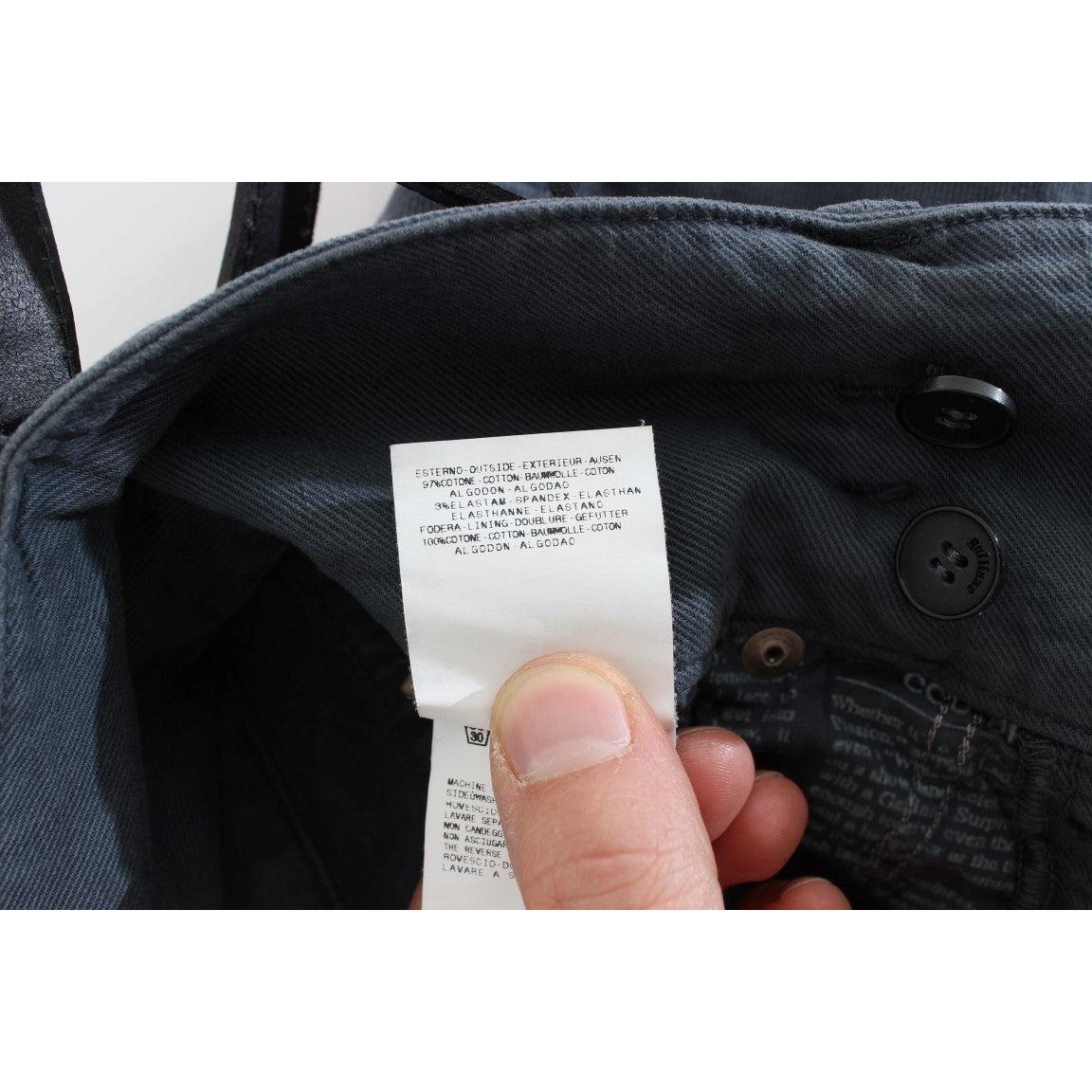 Blue Cotton Blend Slim Fit High Waist Jeans - coffeewithmee2