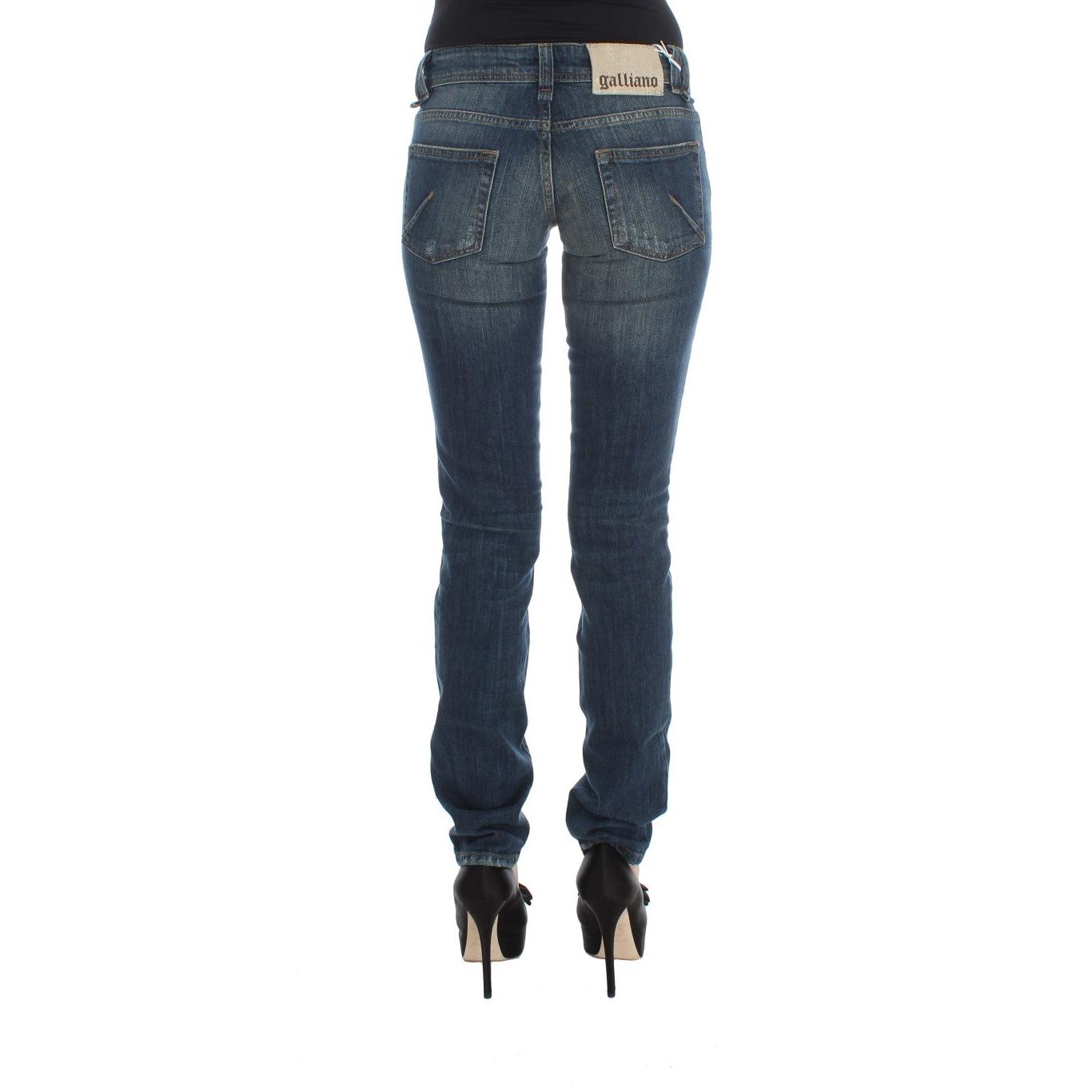 Blue Wash Cotton Blend Slim Fit Jeans - coffeewithmee2