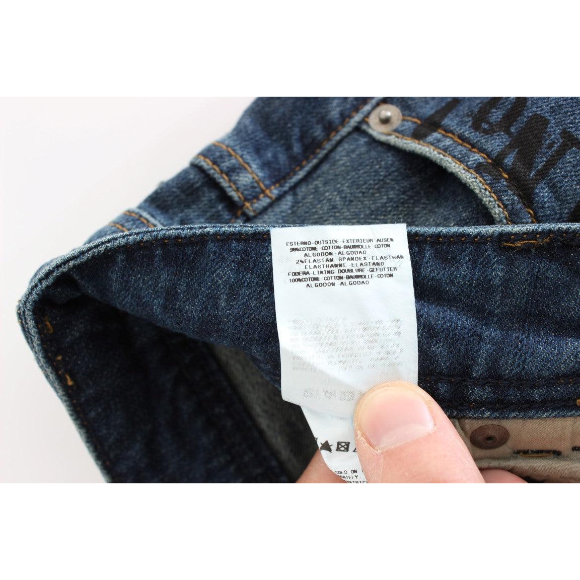 Blue Wash Cotton Blend Slim Fit Jeans - coffeewithmee2