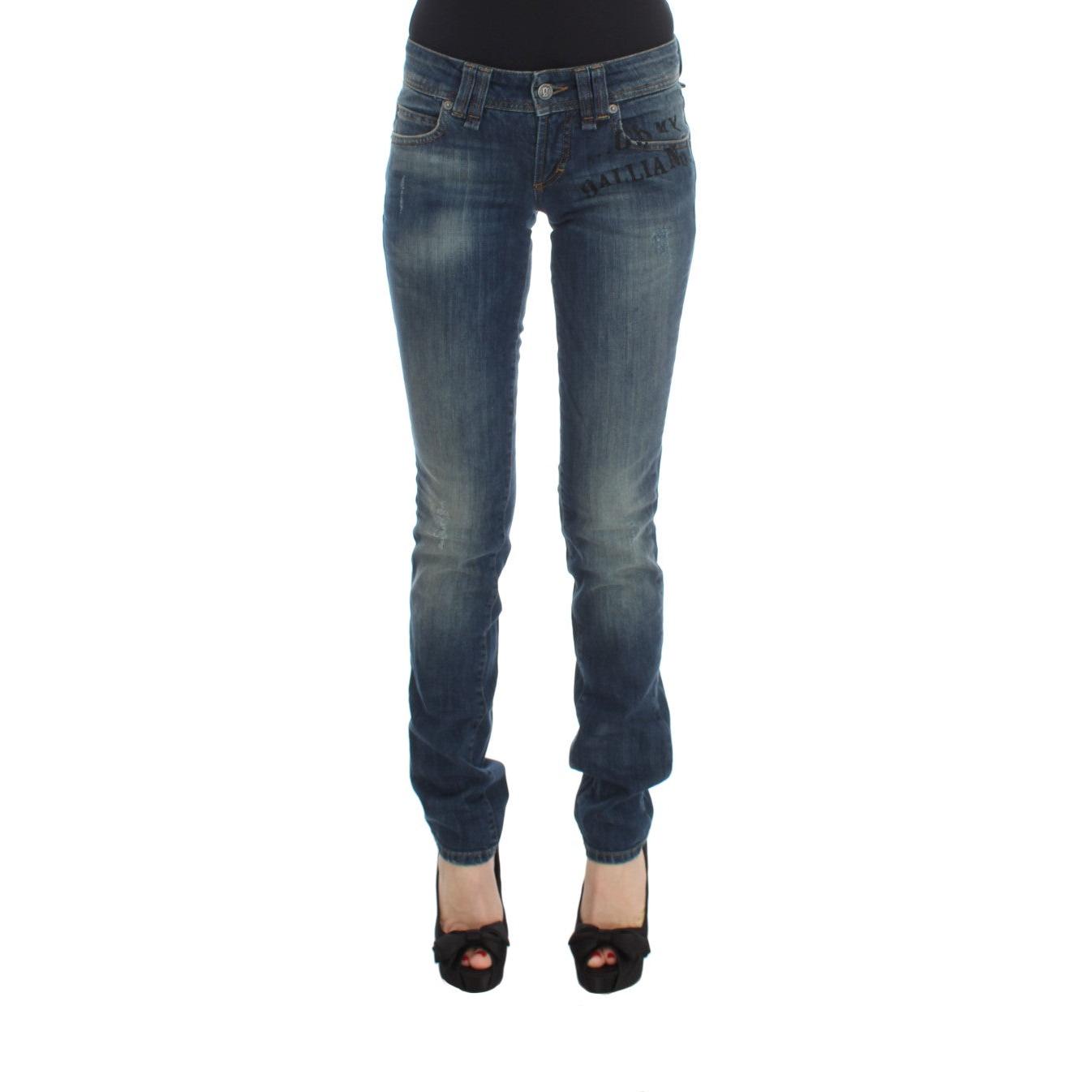 Blue Wash Cotton Blend Slim Fit Jeans - coffeewithmee2