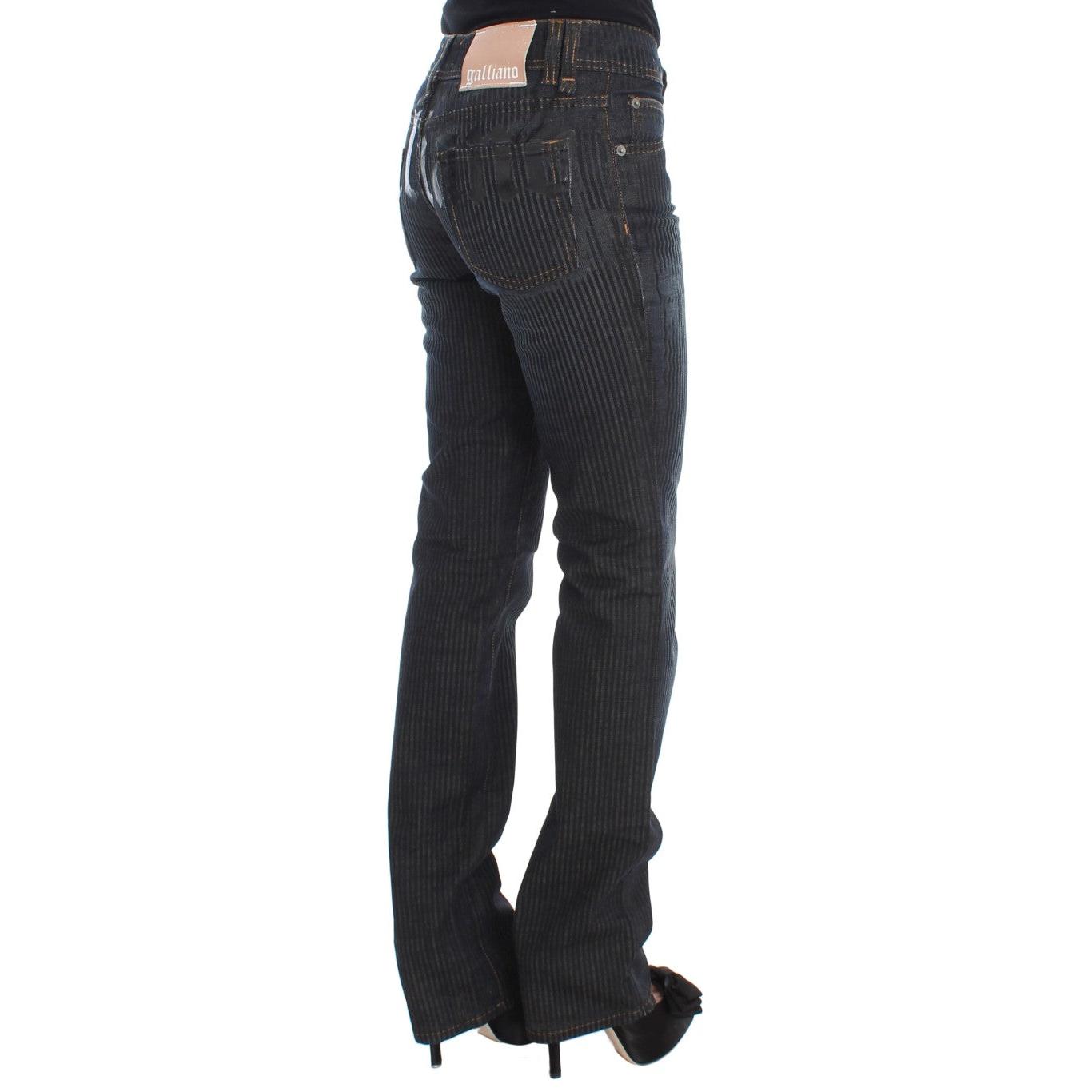 Blue Wash Cotton Blend Slim Fit Bootcut Jeans - coffeewithmee2