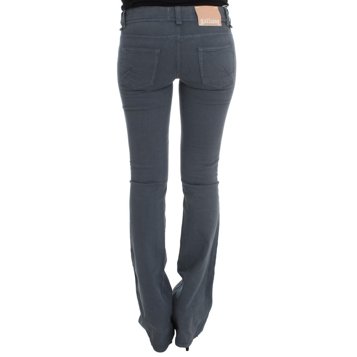 Blue Cotton Blend Slim Fit Bootcut Jeans - coffeewithmee2