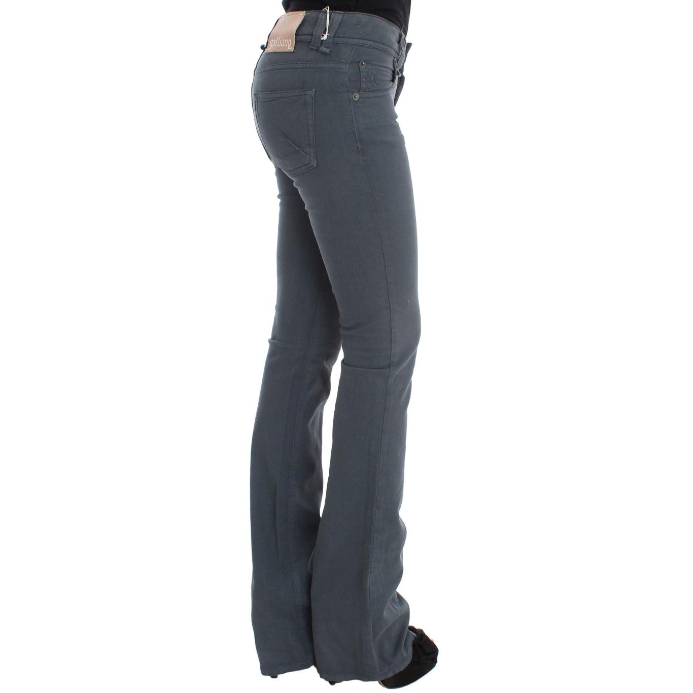 Blue Cotton Blend Slim Fit Bootcut Jeans - coffeewithmee2
