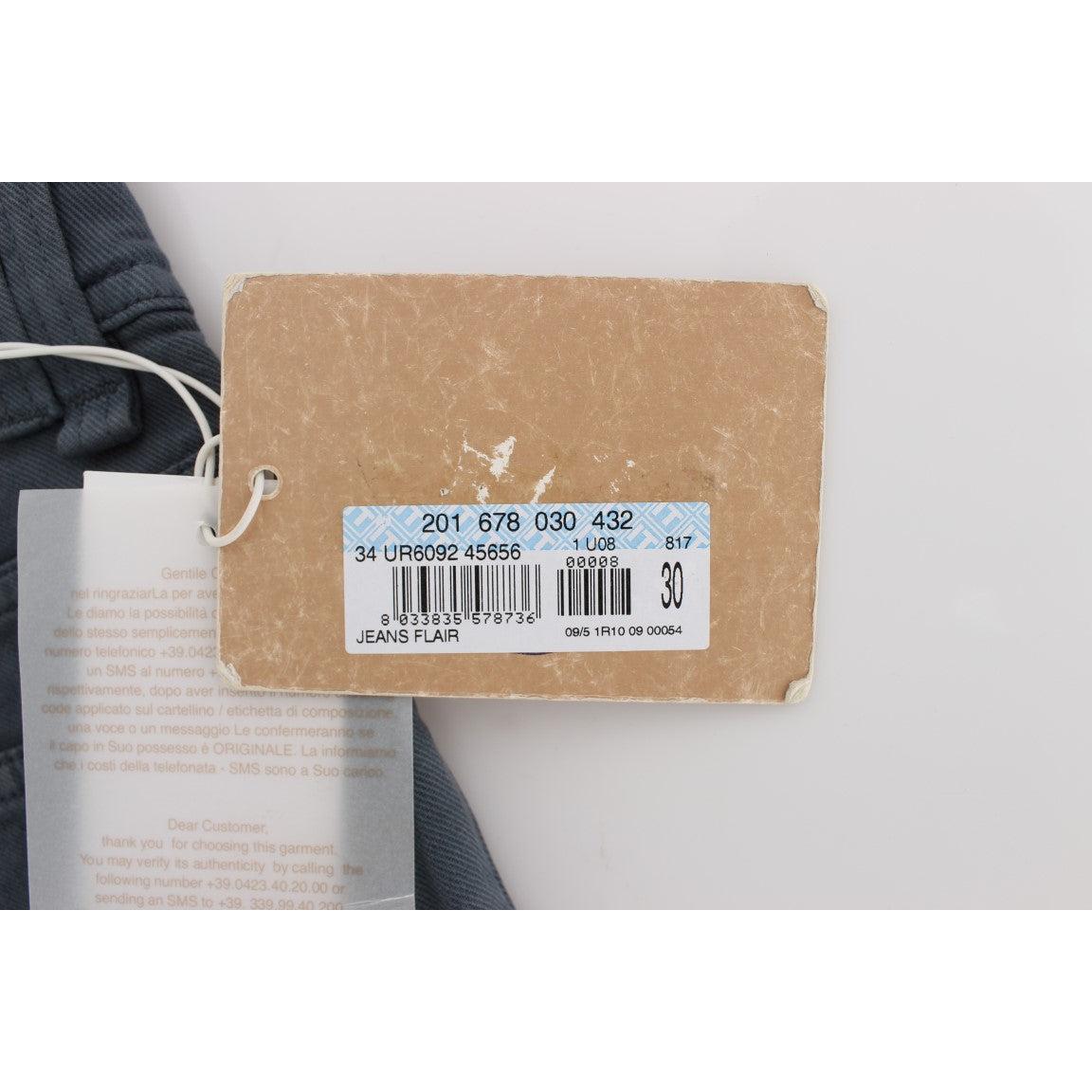 Blue Cotton Blend Slim Fit Bootcut Jeans - coffeewithmee2