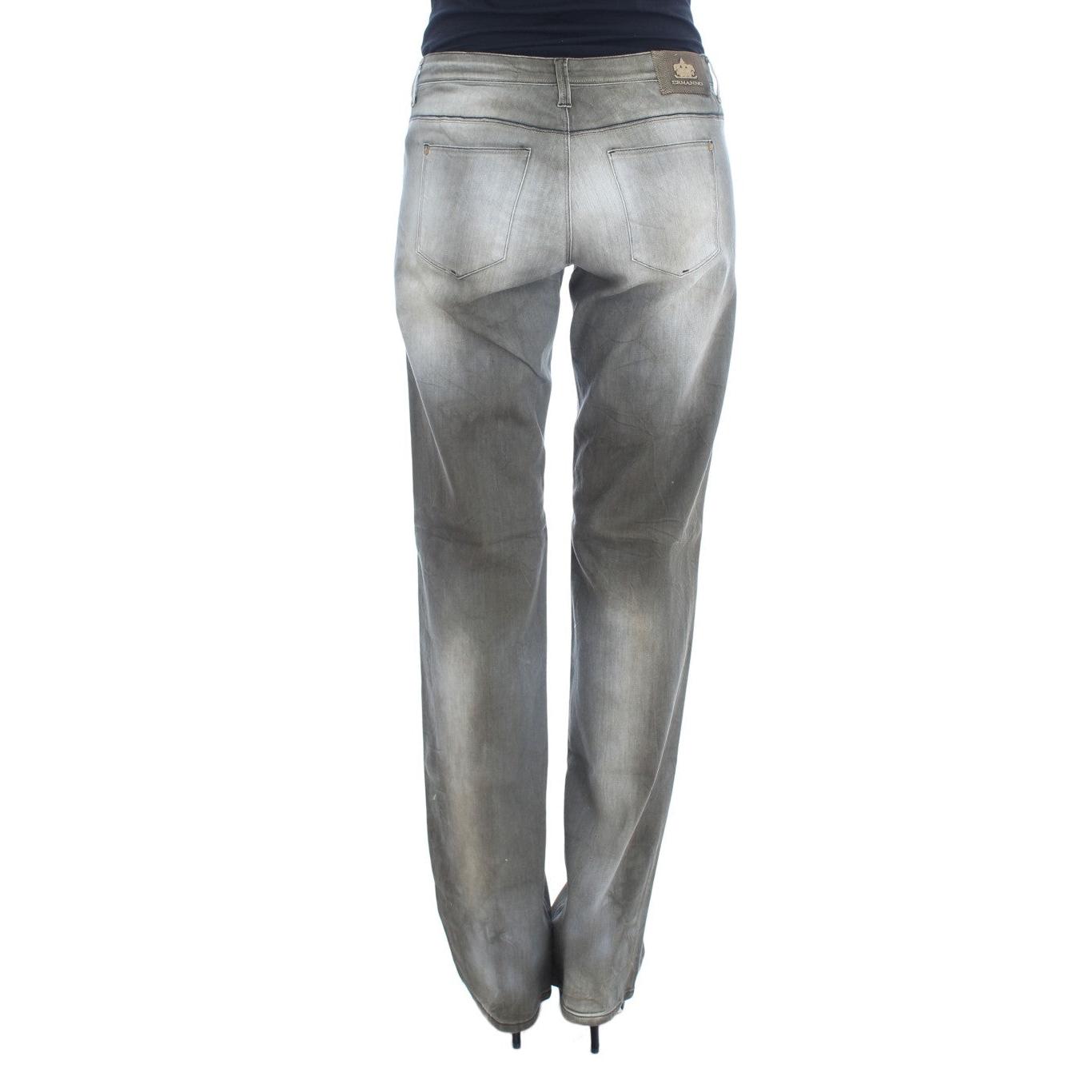 Gray Cotton Blend Loose Fit Boyfriend Jeans - coffeewithmee2