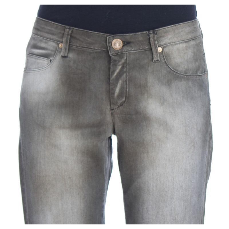 Gray Cotton Blend Loose Fit Boyfriend Jeans - coffeewithmee2