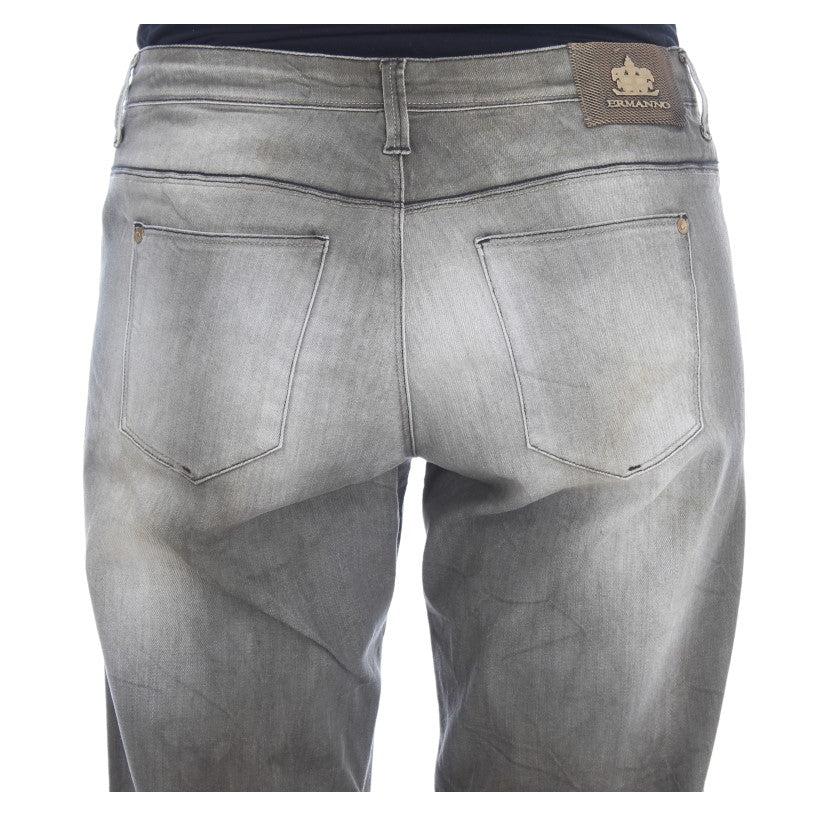 Gray Cotton Blend Loose Fit Boyfriend Jeans - coffeewithmee2