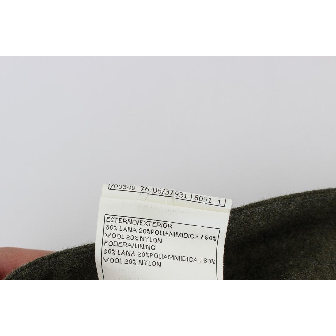 Green Wool Blend Loose Fit Cargo Pants - coffeewithmee2