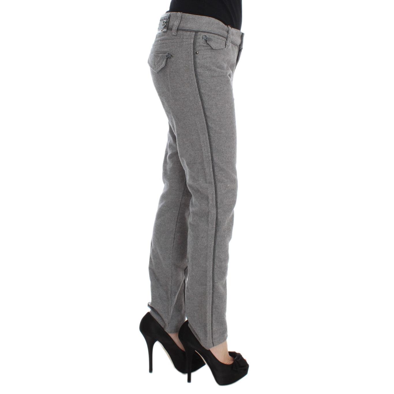 Gray Cotton Straight Fit Casual Pants - coffeewithmee2
