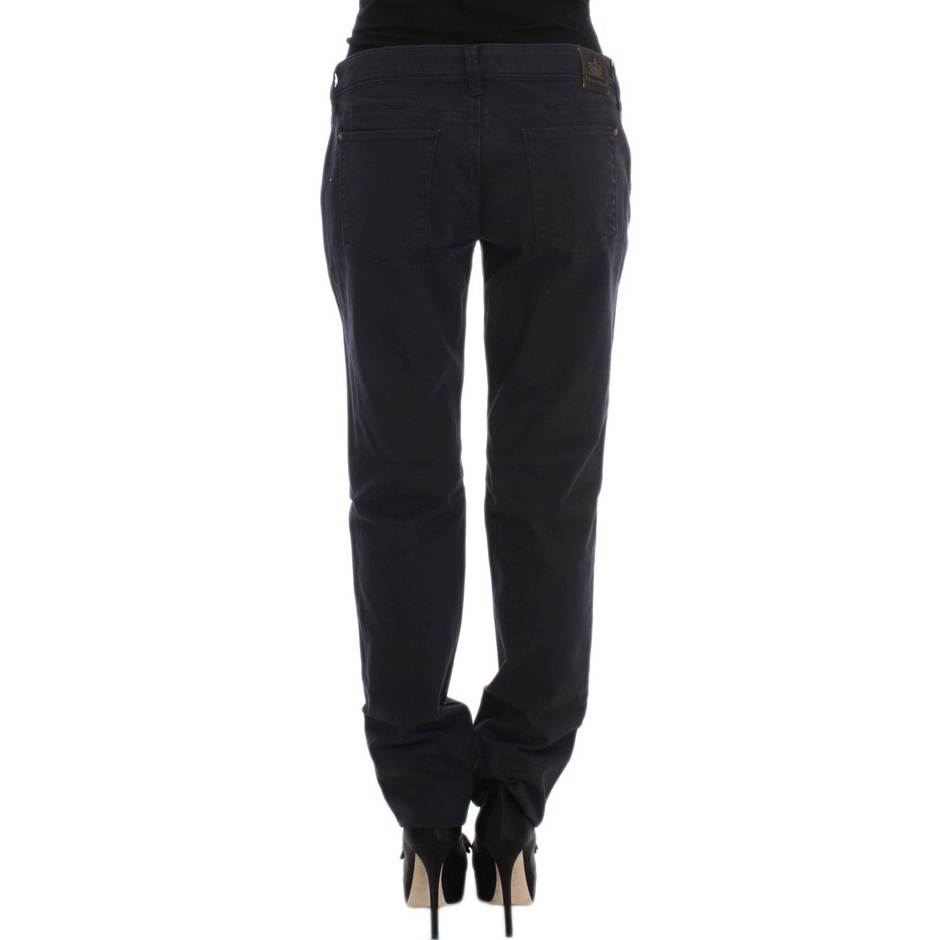 Blue Cotton Blend Casual Fit Pants - coffeewithmee2