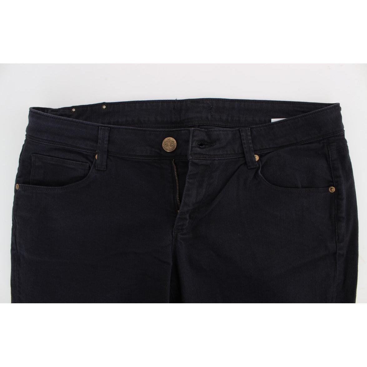 Blue Cotton Blend Casual Fit Pants - coffeewithmee2