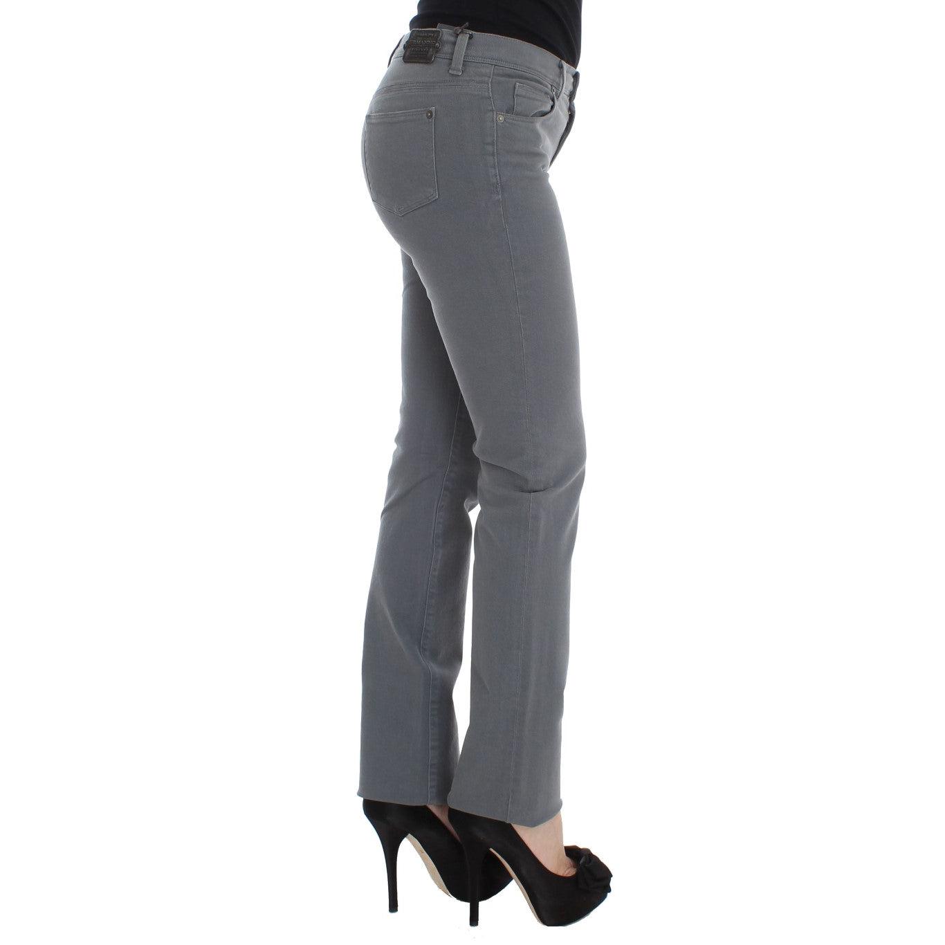 Gray Cotton Blend Slim Fit Jeans - coffeewithmee2
