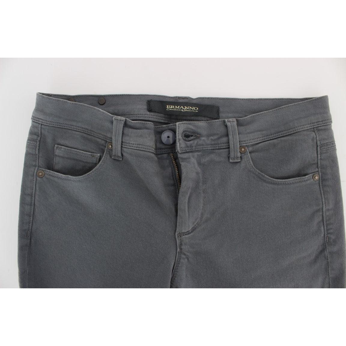 Gray Cotton Blend Slim Fit Jeans - coffeewithmee2