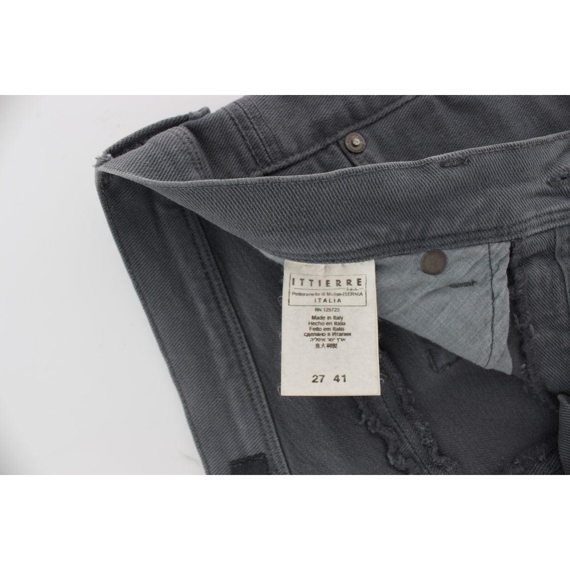 Gray Cotton Blend Slim Fit Jeans - coffeewithmee2