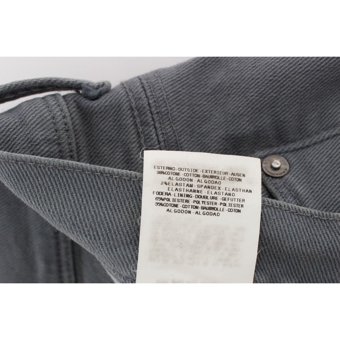 Gray Cotton Blend Slim Fit Jeans - coffeewithmee2