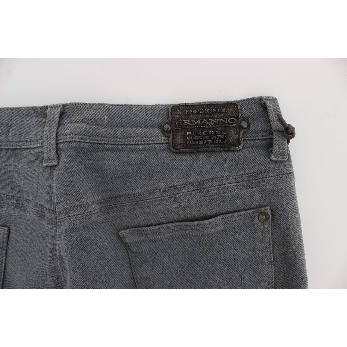 Gray Cotton Blend Slim Fit Jeans - coffeewithmee2