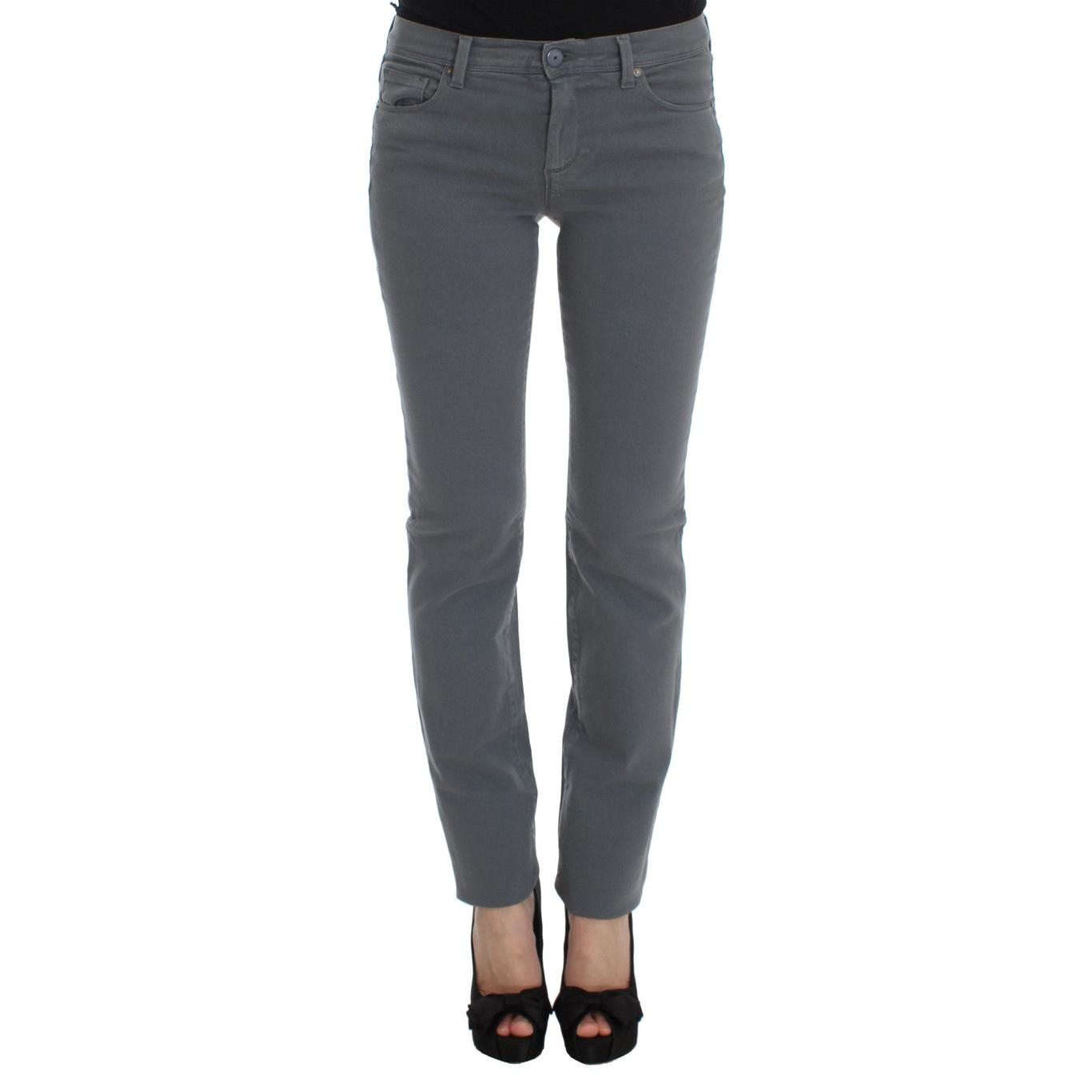 Gray Cotton Blend Slim Fit Jeans - coffeewithmee2