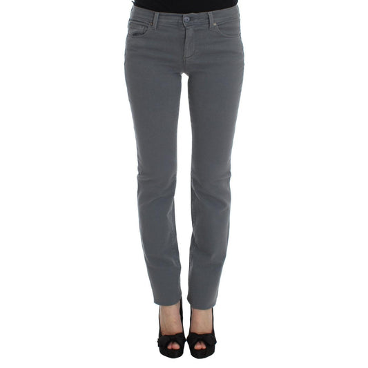 Gray Cotton Blend Slim Fit Jeans - coffeewithmee2