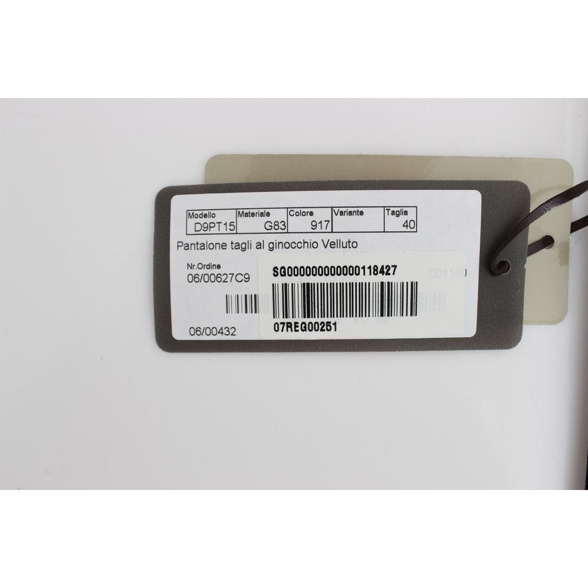 Brown Cotton Velvet Zippers Slim Fit Pants - coffeewithmee2