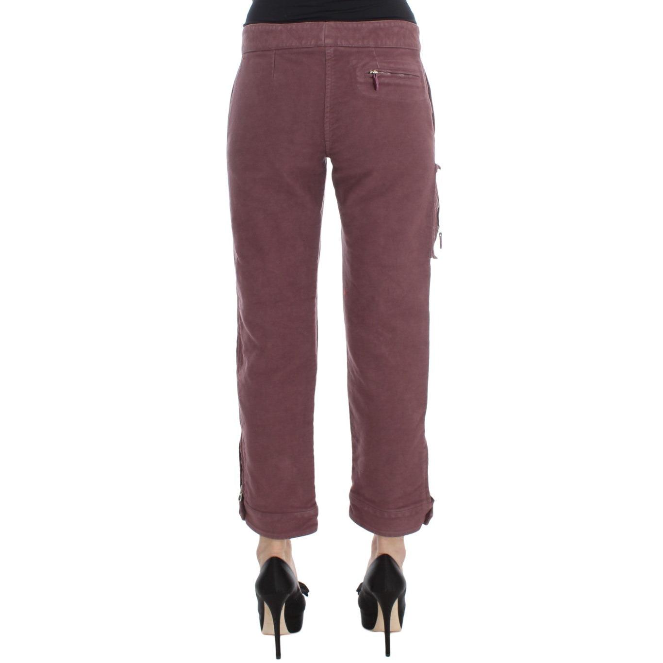 Bordeaux Cotton Cropped Cargo Pants - coffeewithmee2