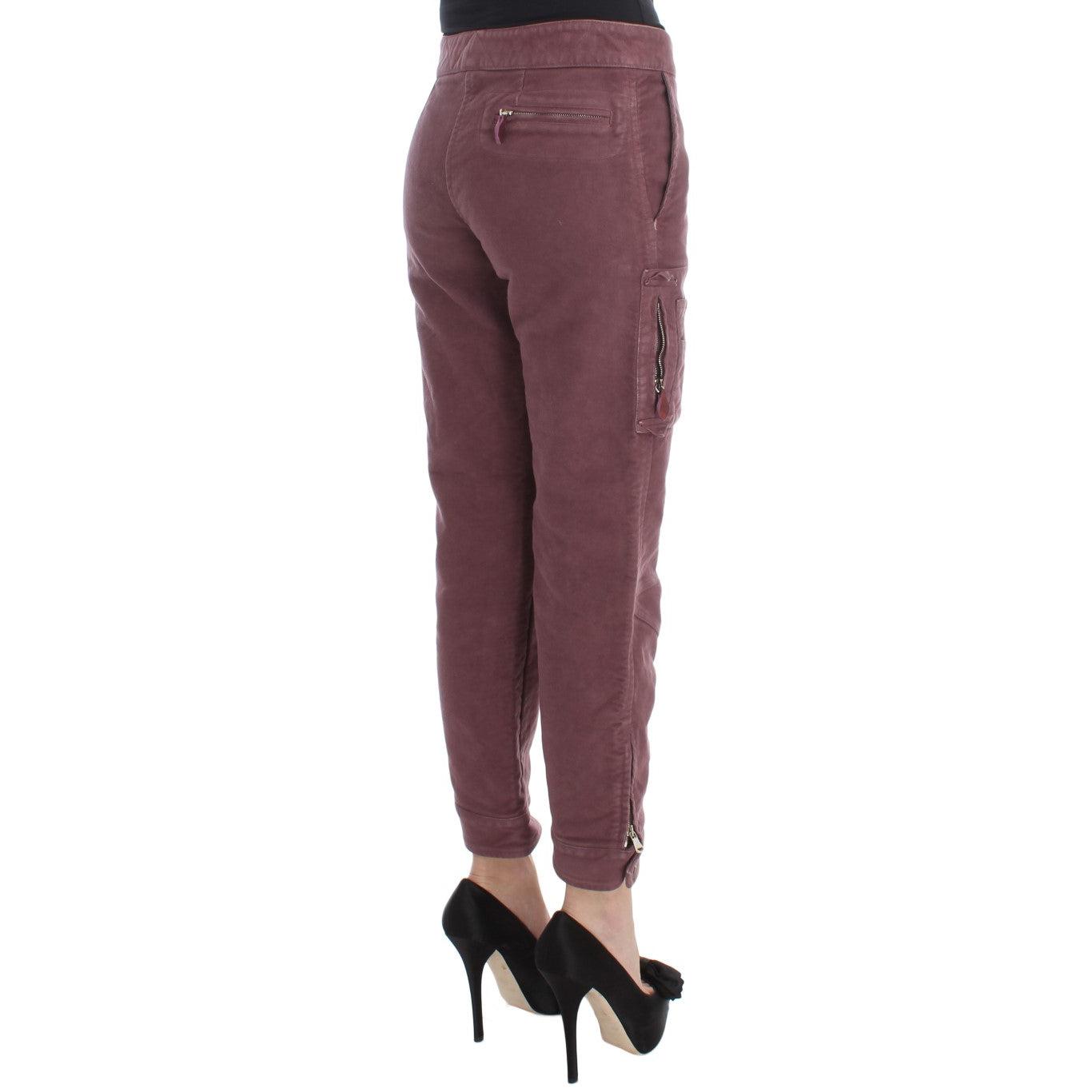 Bordeaux Cotton Cropped Cargo Pants - coffeewithmee2