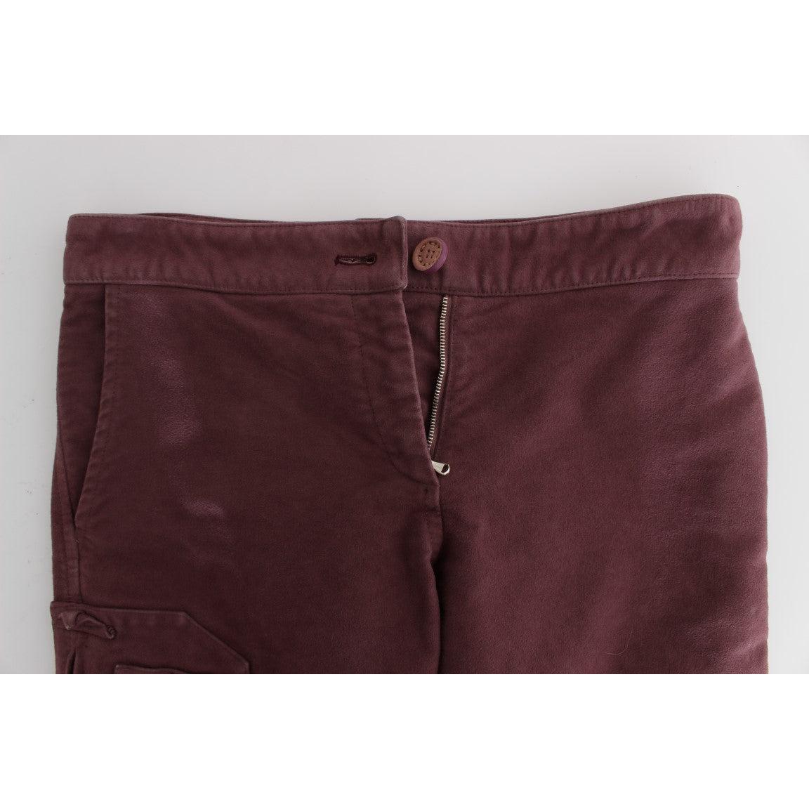 Bordeaux Cotton Cropped Cargo Pants - coffeewithmee2