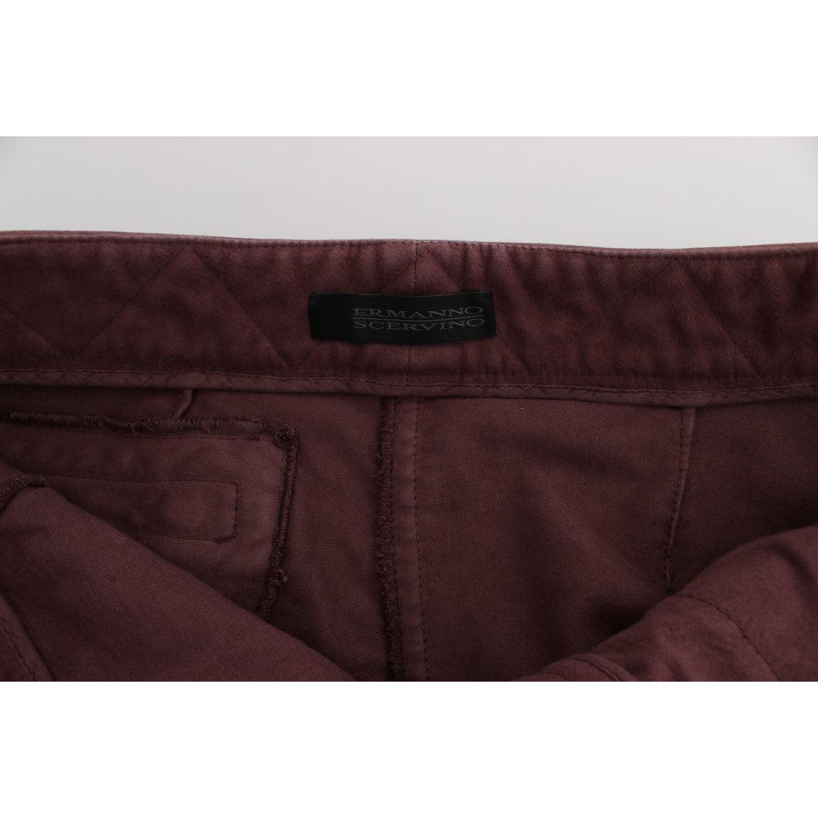Bordeaux Cotton Cropped Cargo Pants - coffeewithmee2