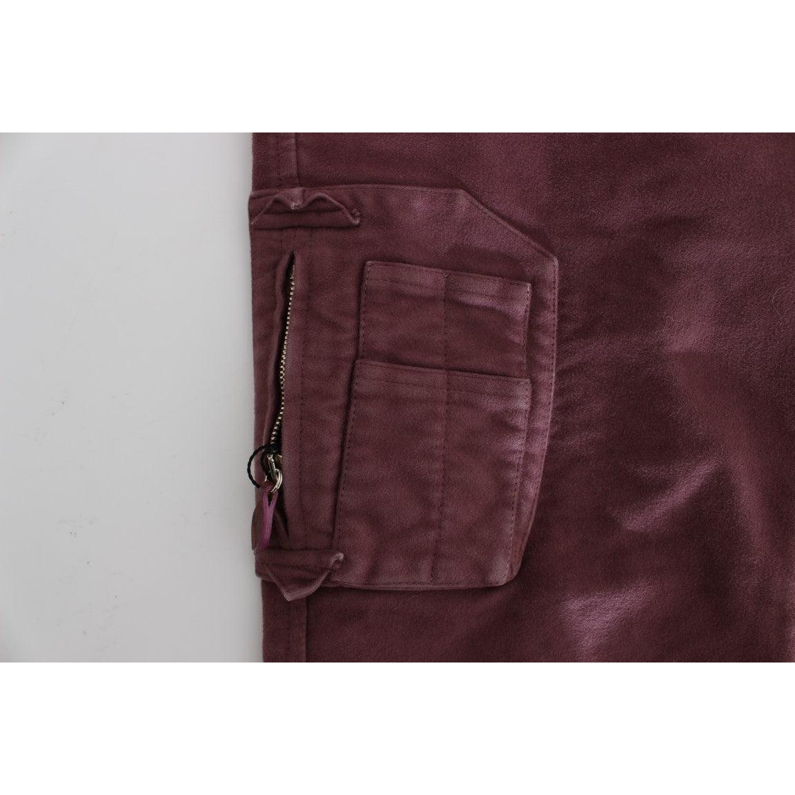Bordeaux Cotton Cropped Cargo Pants - coffeewithmee2