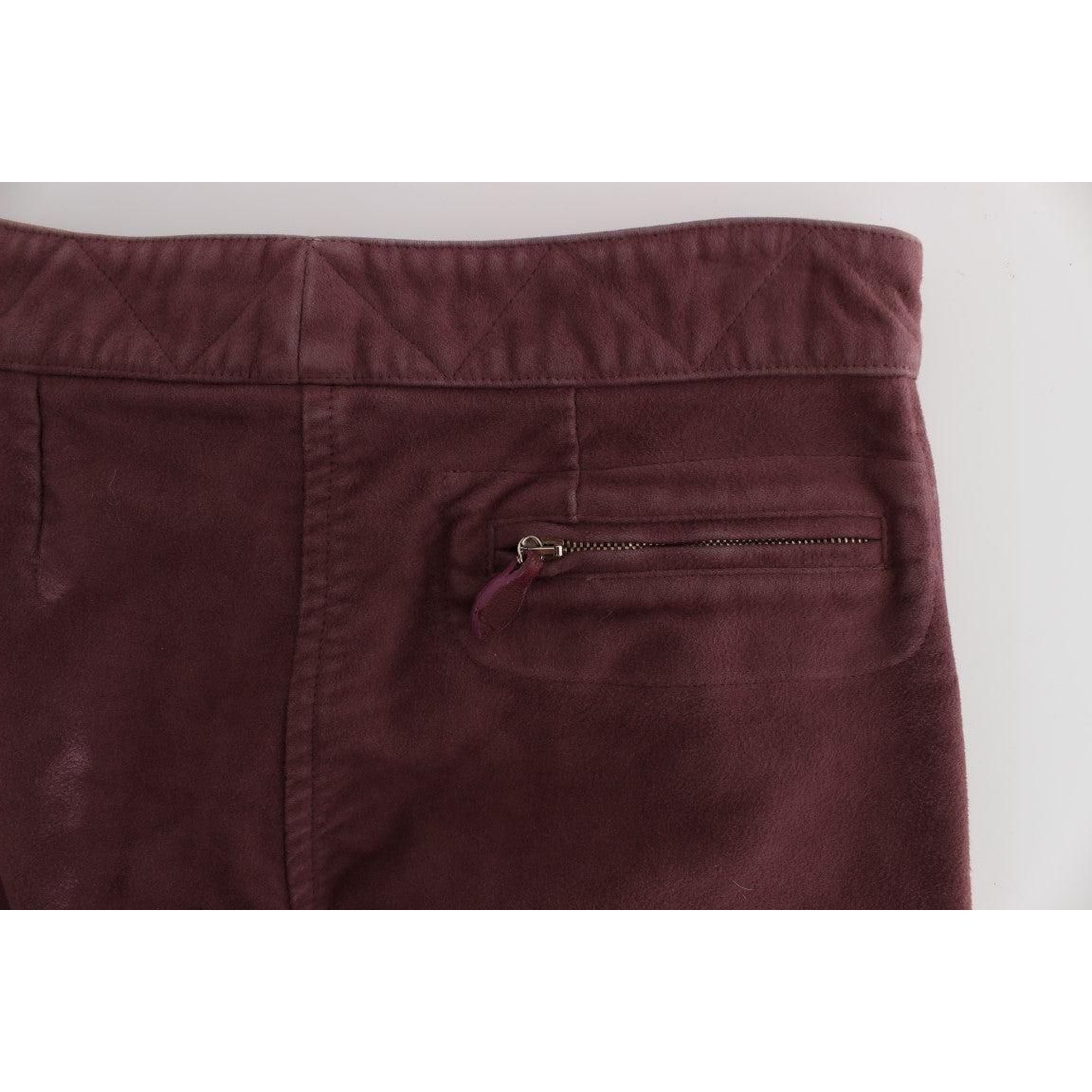 Bordeaux Cotton Cropped Cargo Pants - coffeewithmee2