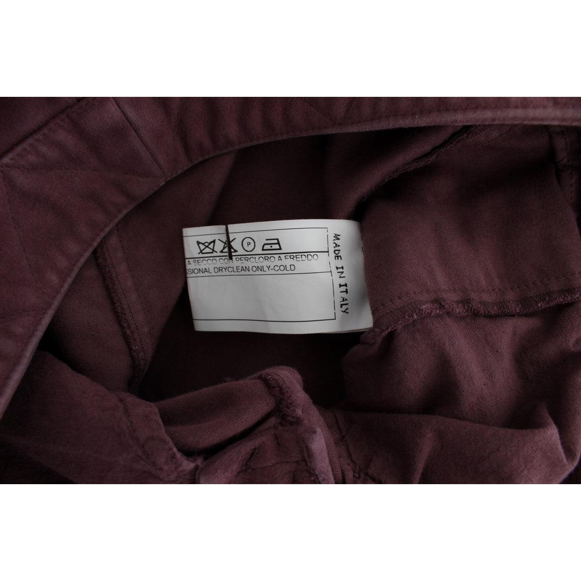 Bordeaux Cotton Cropped Cargo Pants - coffeewithmee2