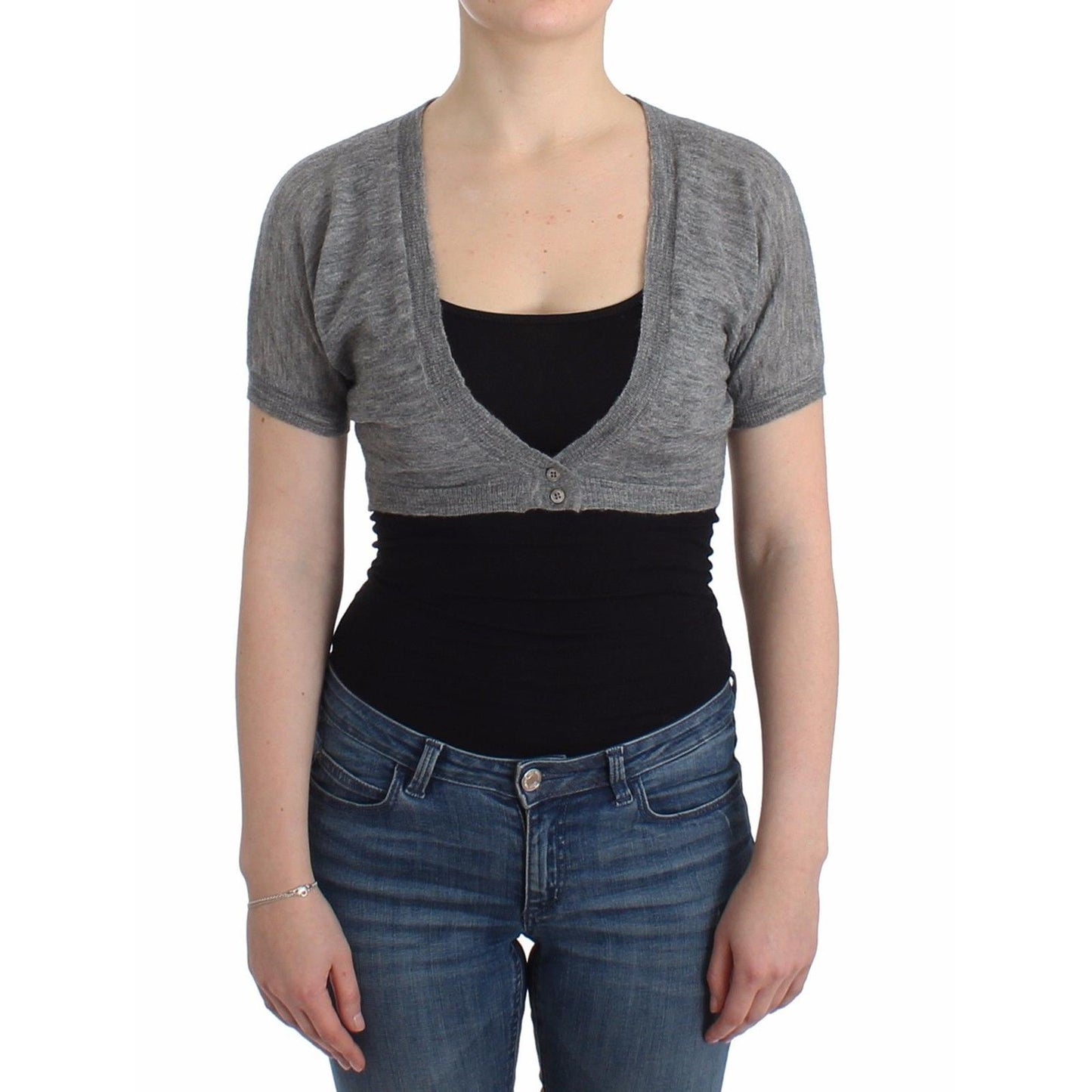 Lingerie Knit Gray Bolero Sweater Cardigan - coffeewithmee2