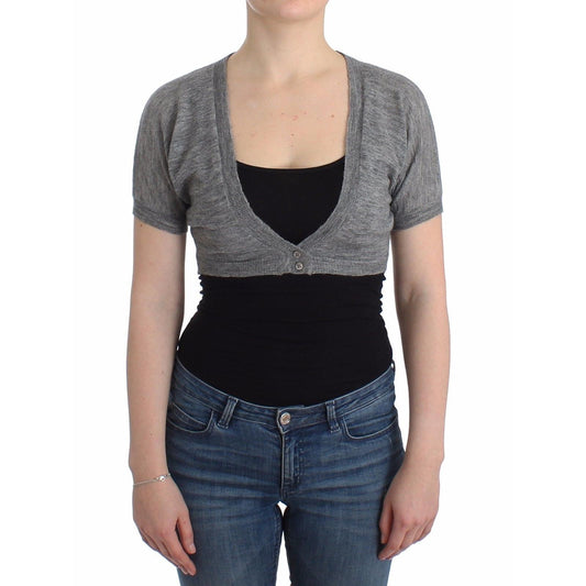 Lingerie Knit Gray Bolero Sweater Cardigan - coffeewithmee2