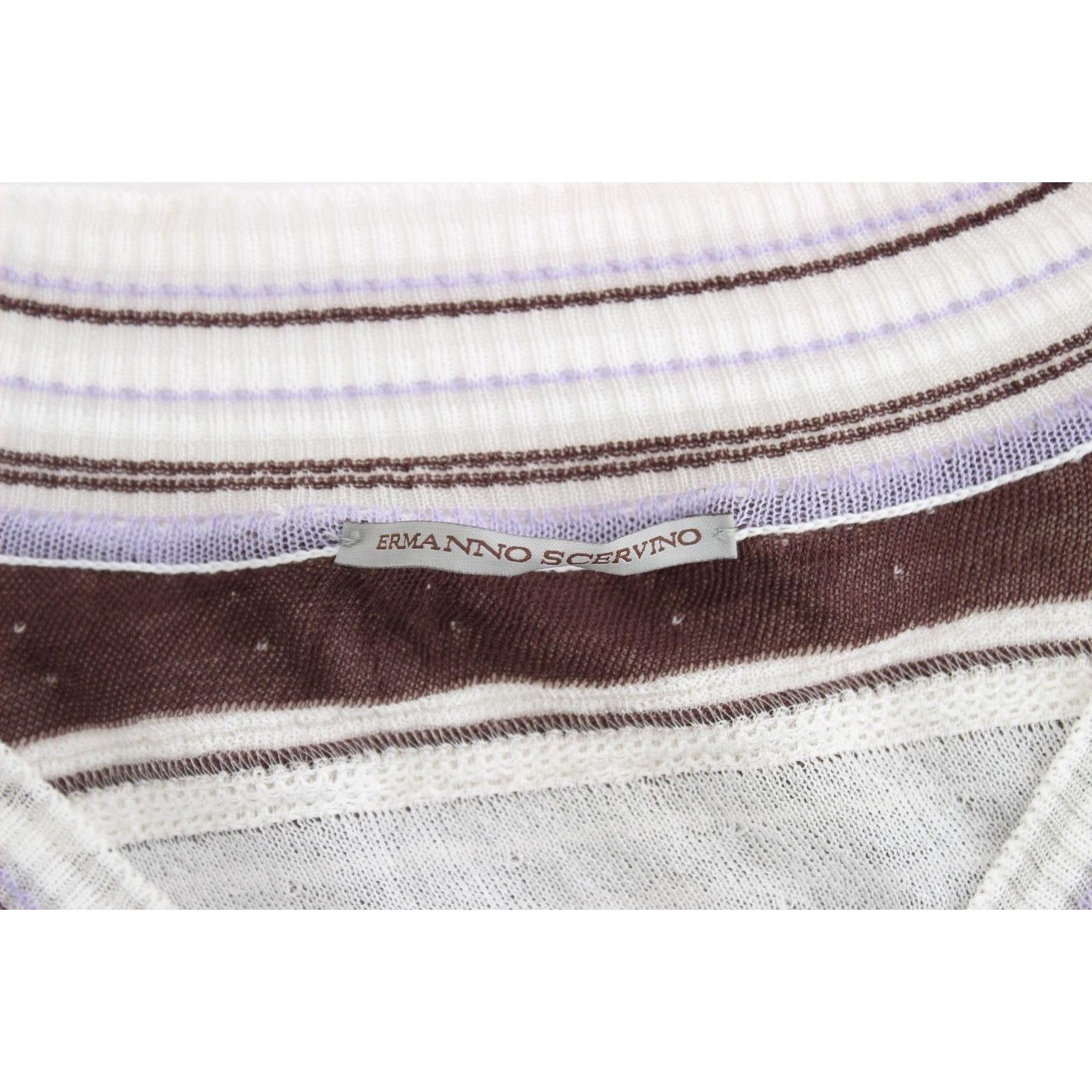 Striped Lace V-Neck Short Sleeve Top Sweater - coffeewithmee2