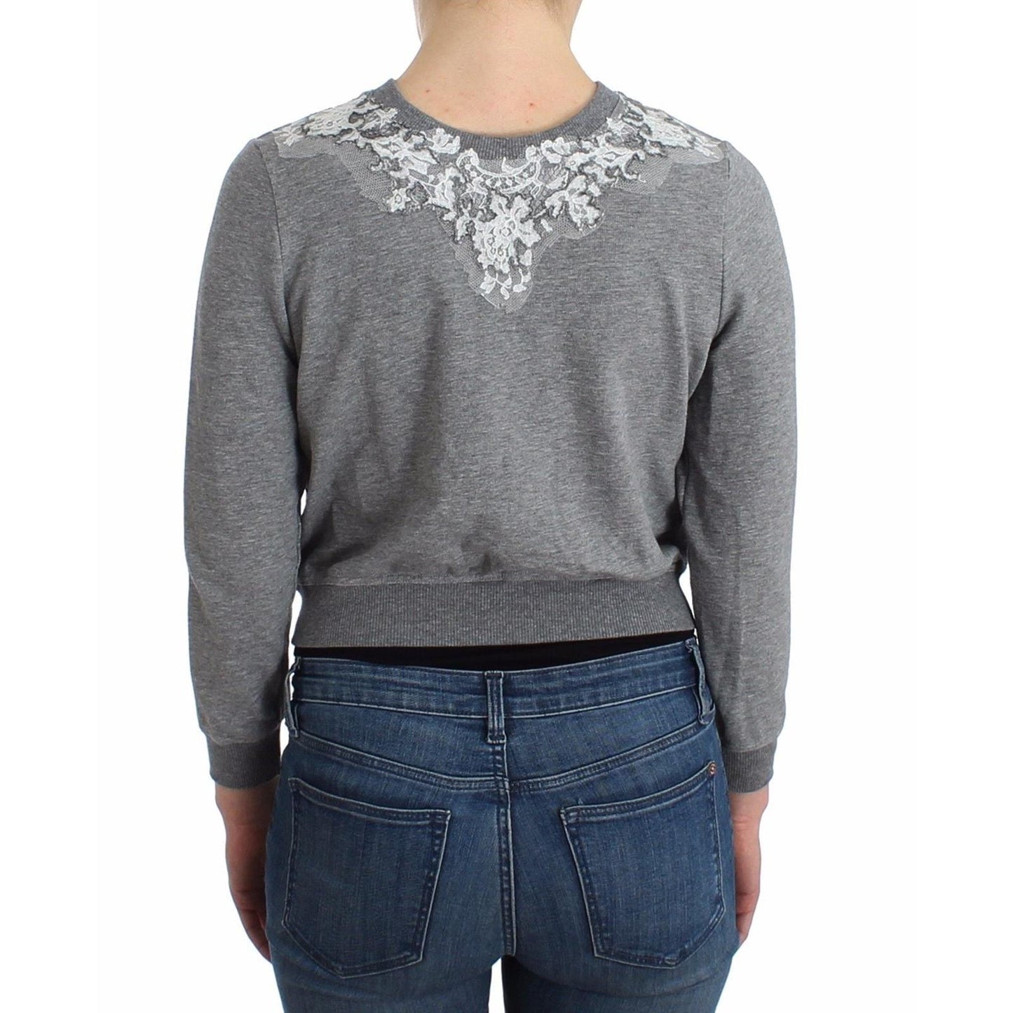 Lingerie Gray Lace Sweater Cardigan Top - coffeewithmee2