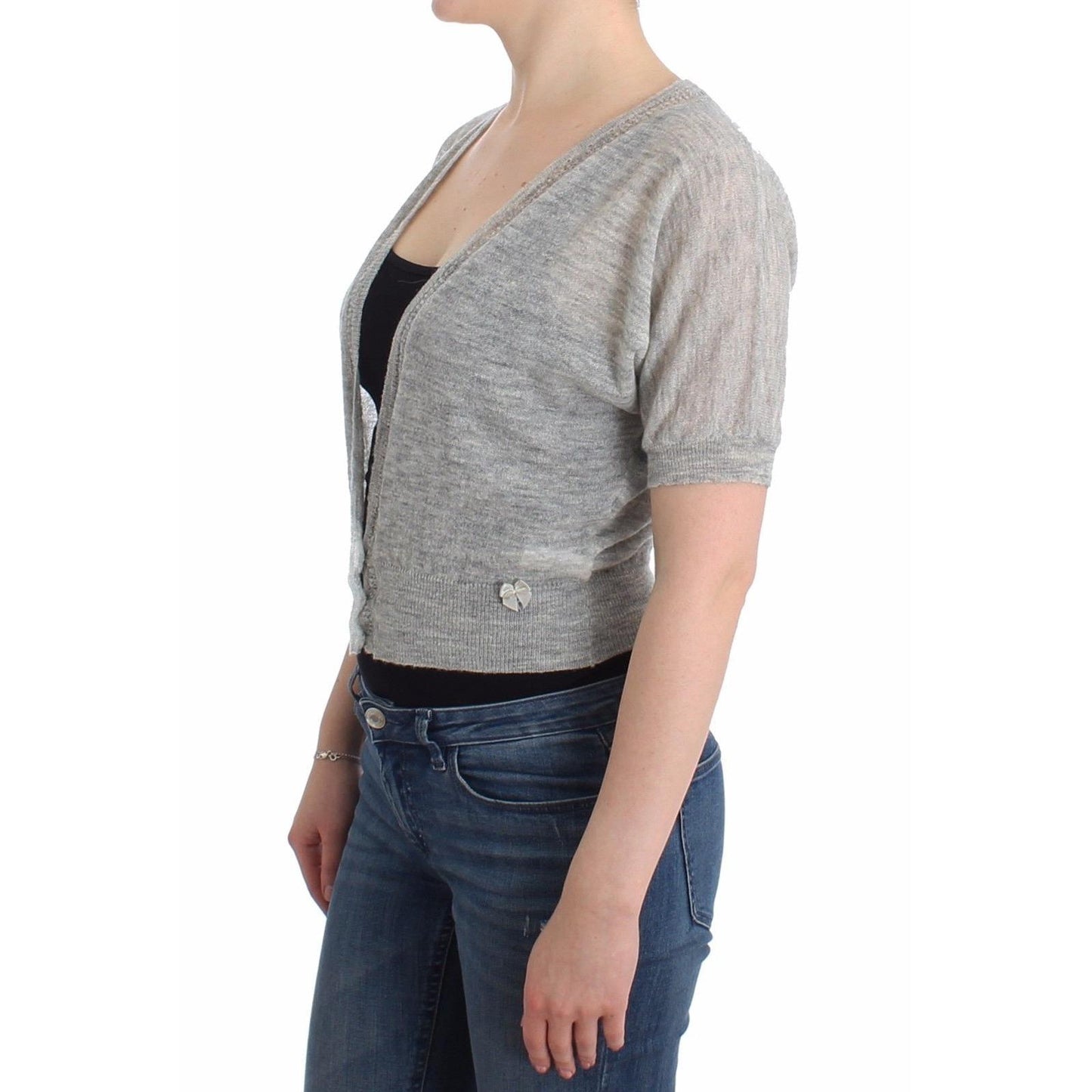 Lingerie Knit Cropped Wool Sweater Cardigan - coffeewithmee2