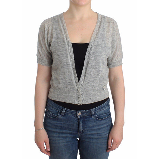 Lingerie Knit Cropped Wool Sweater Cardigan - coffeewithmee2