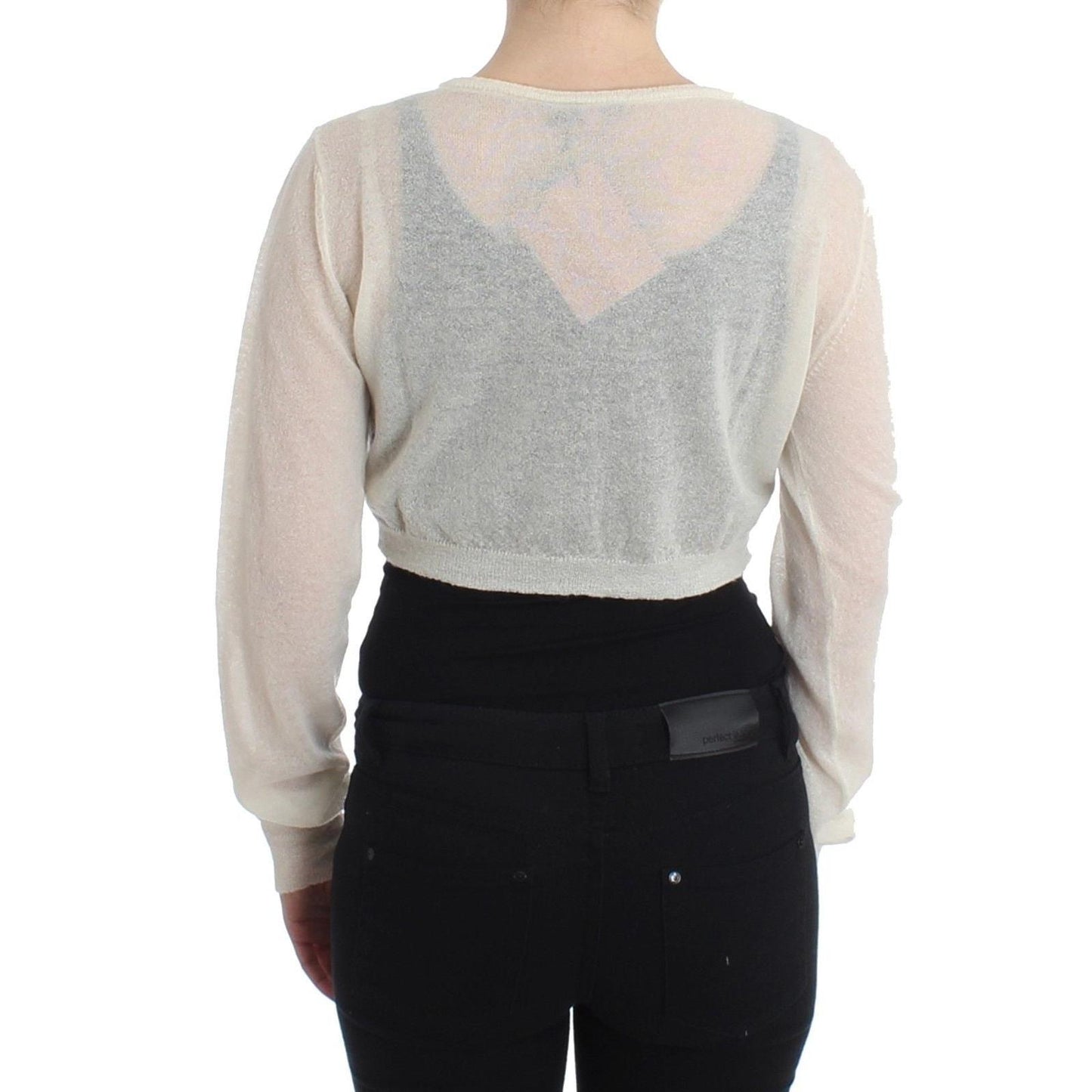 Lingerie Knit Cropped Wool Sweater Cardigan - coffeewithmee2