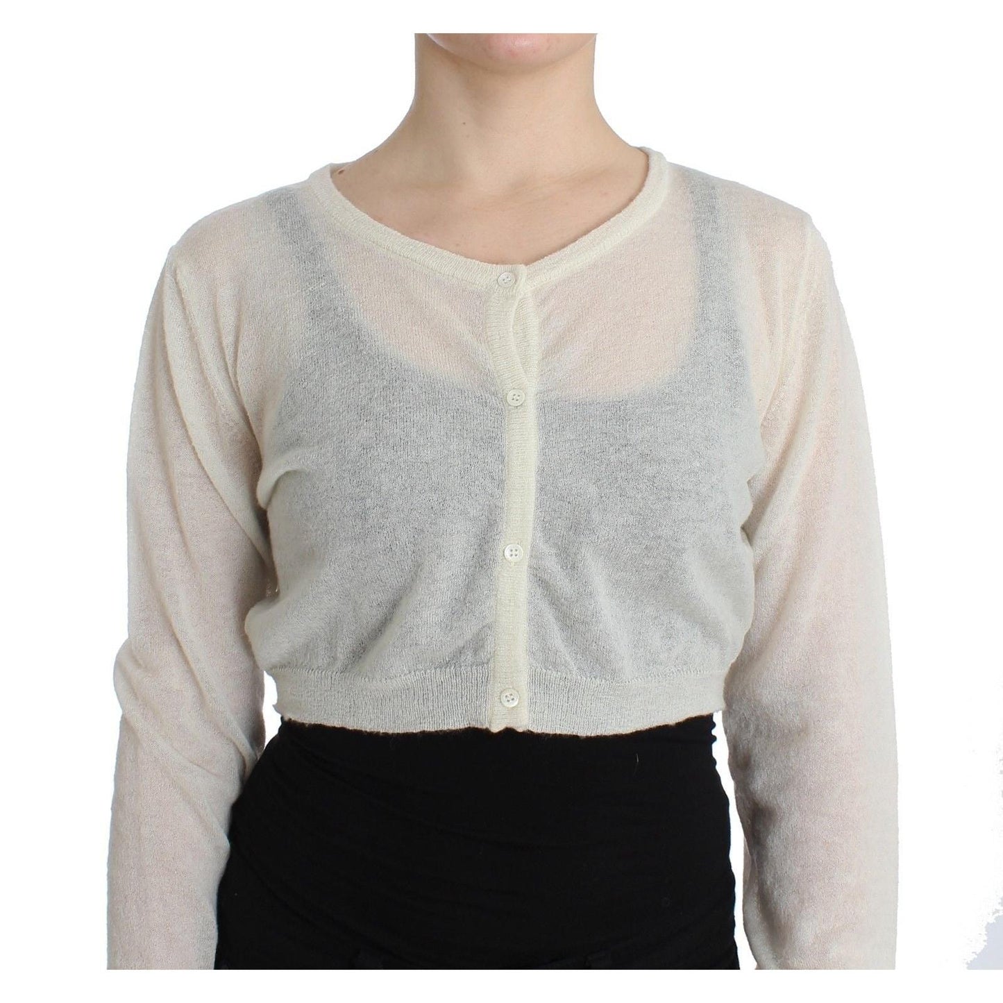 Lingerie Knit Cropped Wool Sweater Cardigan - coffeewithmee2