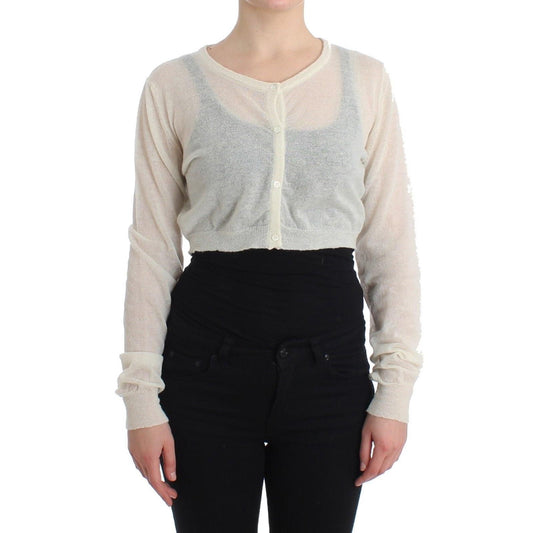 Lingerie Knit Cropped Wool Sweater Cardigan - coffeewithmee2